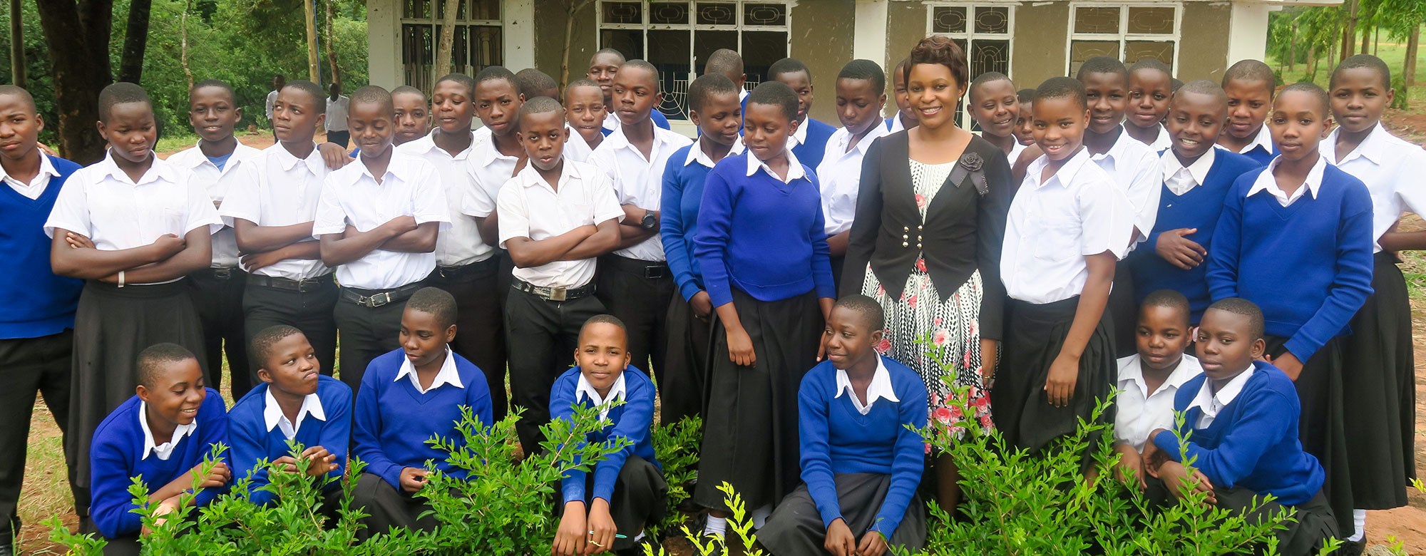 Clara John Soko and her students Clara John Soko and her students