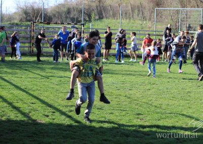 Teenagers playing movement games
