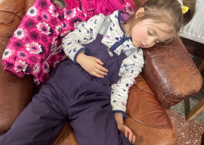 sleeping girl from Ukraine on an armchair in Republic of Moldova